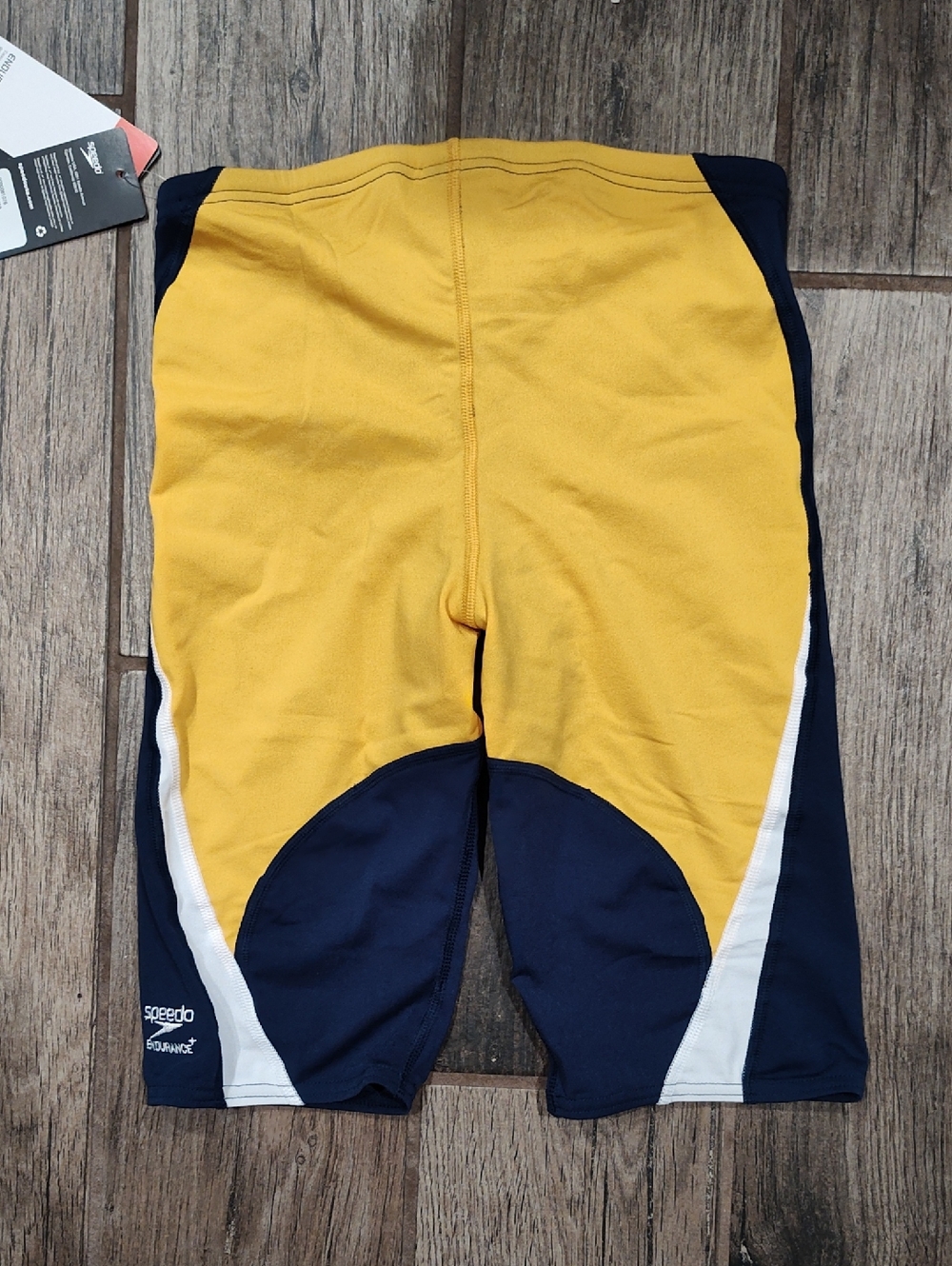 Speedo Navy with Yellow Side-Panel Jammer Swim Shorts Size 30 NWT - Picture 2 of 7